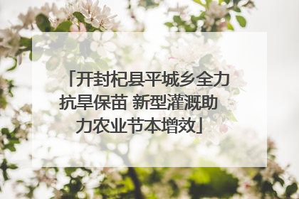 开封杞县平城乡全力抗旱保苗 新型灌溉助力农业节本增效