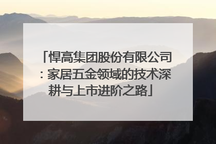 悍高集团股份有限公司：家居五金领域的技术深耕与上市进阶之路