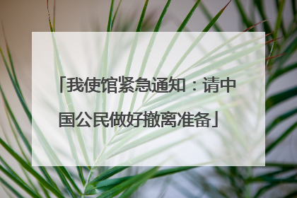 我使馆紧急通知：请中国公民做好撤离准备