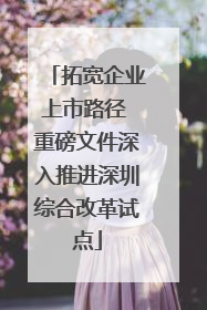 拓宽企业上市路径 重磅文件深入推进深圳综合改革试点