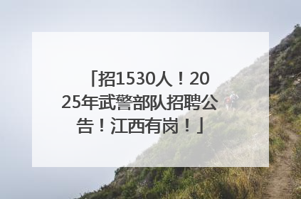 招1530人！2025年武警部队招聘公告！江西有岗！
