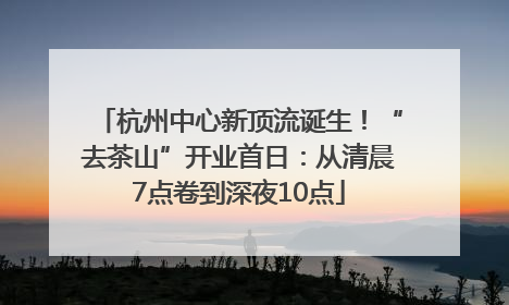 杭州中心新顶流诞生！“去茶山”开业首日：从清晨7点卷到深夜10点