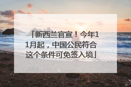 新西兰官宣！今年11月起，中国公民符合这个条件可免签入境
