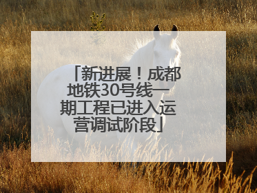 新进展！成都地铁30号线一期工程已进入运营调试阶段