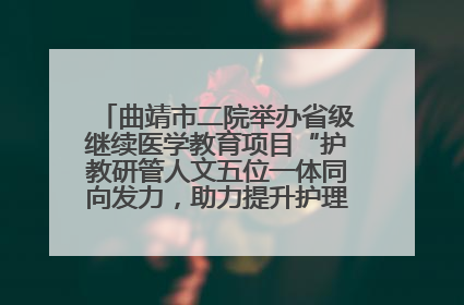 曲靖市二院举办省级继续医学教育项目“护教研管人文五位一体同向发力，助力提升护理效能学习班”