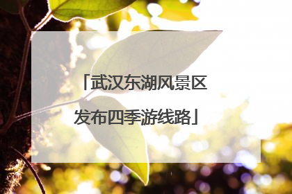 武汉东湖风景区发布四季游线路