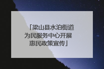 梁山县水泊街道为民服务中心开展惠民政策宣传