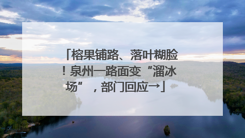 榕果铺路、落叶糊脸！泉州一路面变“溜冰场”，部门回应→