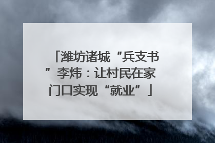 潍坊诸城“兵支书”李炜：让村民在家门口实现“就业”