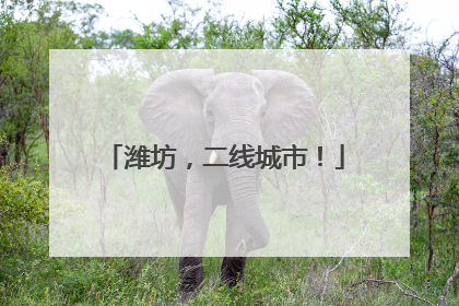 潍坊，二线城市！