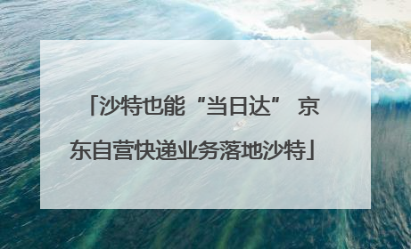 沙特也能“当日达” 京东自营快递业务落地沙特