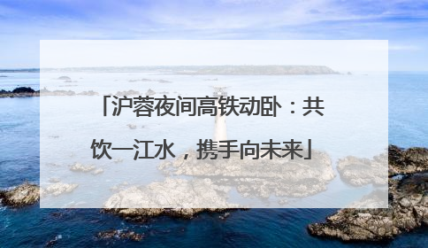 沪蓉夜间高铁动卧：共饮一江水，携手向未来
