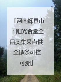 河南辉县市：阳光食堂全品类集采直供 全链条可控可溯