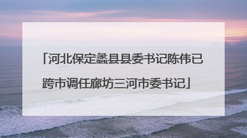 河北保定蠡县县委书记陈伟已跨市调任廊坊三河市委书记