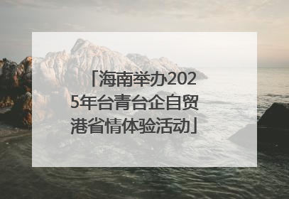 海南举办2025年台青台企自贸港省情体验活动