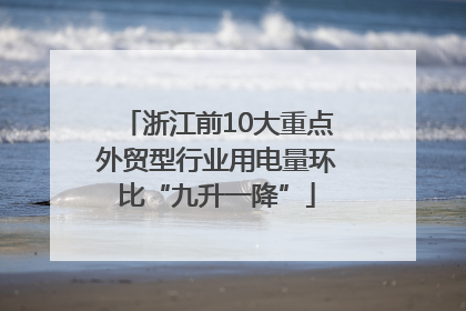 浙江前10大重点外贸型行业用电量环比“九升一降”