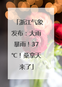 浙江气象发布：大雨暴雨！37℃！桑拿天来了