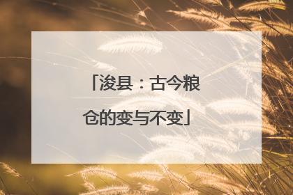 浚县：古今粮仓的变与不变