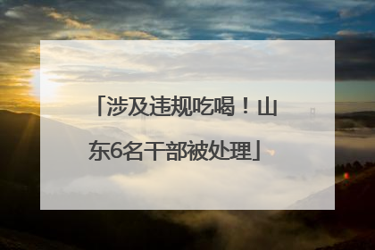 涉及违规吃喝！山东6名干部被处理
