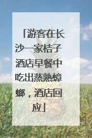 游客在长沙一家桔子酒店早餐中吃出蒸熟蟑螂，酒店回应