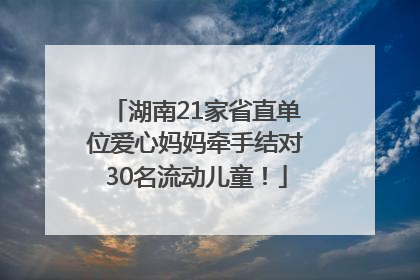 湖南21家省直单位爱心妈妈牵手结对30名流动儿童！