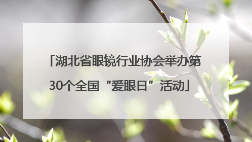 湖北省眼镜行业协会举办第30个全国“爱眼日”活动