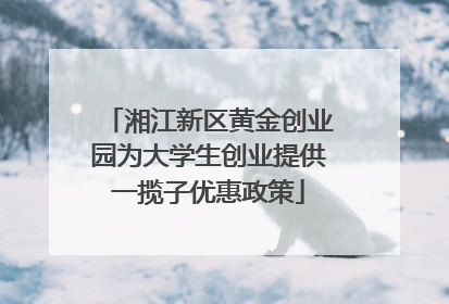 湘江新区黄金创业园为大学生创业提供一揽子优惠政策