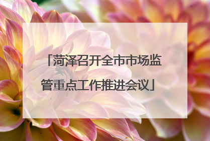 菏泽召开全市市场监管重点工作推进会议