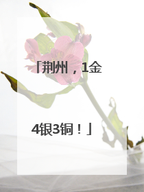 荆州，1金4银3铜！