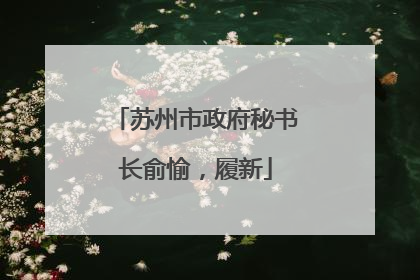苏州市政府秘书长俞愉，履新