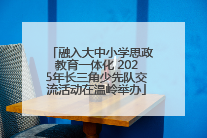 融入大中小学思政教育一体化 2025年长三角少先队交流活动在温岭举办