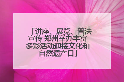 讲座、展览、普法宣传 郑州举办丰富多彩活动迎接文化和自然遗产日