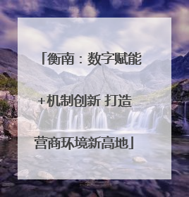 衡南：数字赋能+机制创新 打造营商环境新高地