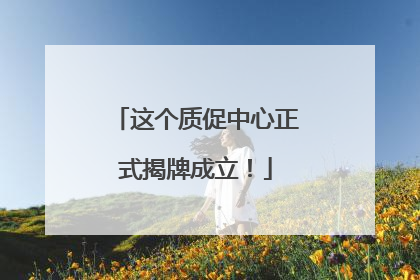 这个质促中心正式揭牌成立！