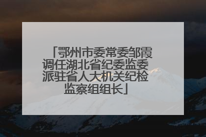 鄂州市委常委邹霞调任湖北省纪委监委派驻省人大机关纪检监察组组长