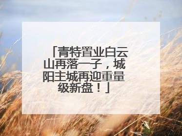 青特置业白云山再落一子，城阳主城再迎重量级新盘！