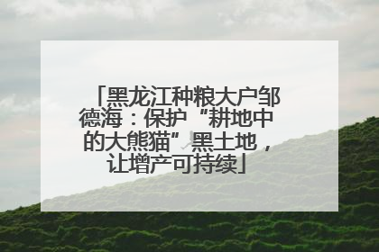 黑龙江种粮大户邹德海：保护“耕地中的大熊猫”黑土地，让增产可持续