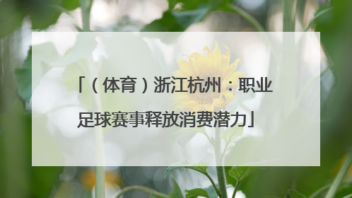（体育）浙江杭州：职业足球赛事释放消费潜力