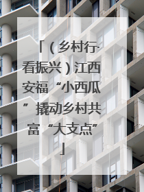 （乡村行·看振兴）江西安福“小西瓜”撬动乡村共富“大支点”