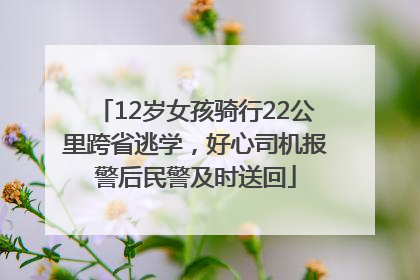 12岁女孩骑行22公里跨省逃学，好心司机报警后民警及时送回