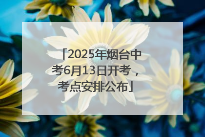 2025年烟台中考6月13日开考，考点安排公布