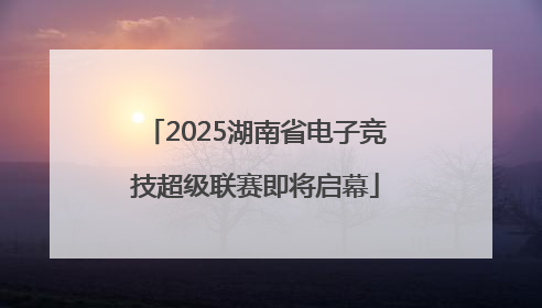 2025湖南省电子竞技超级联赛即将启幕